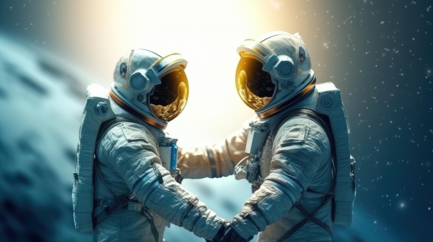 Adorabile coppia di astronauti.