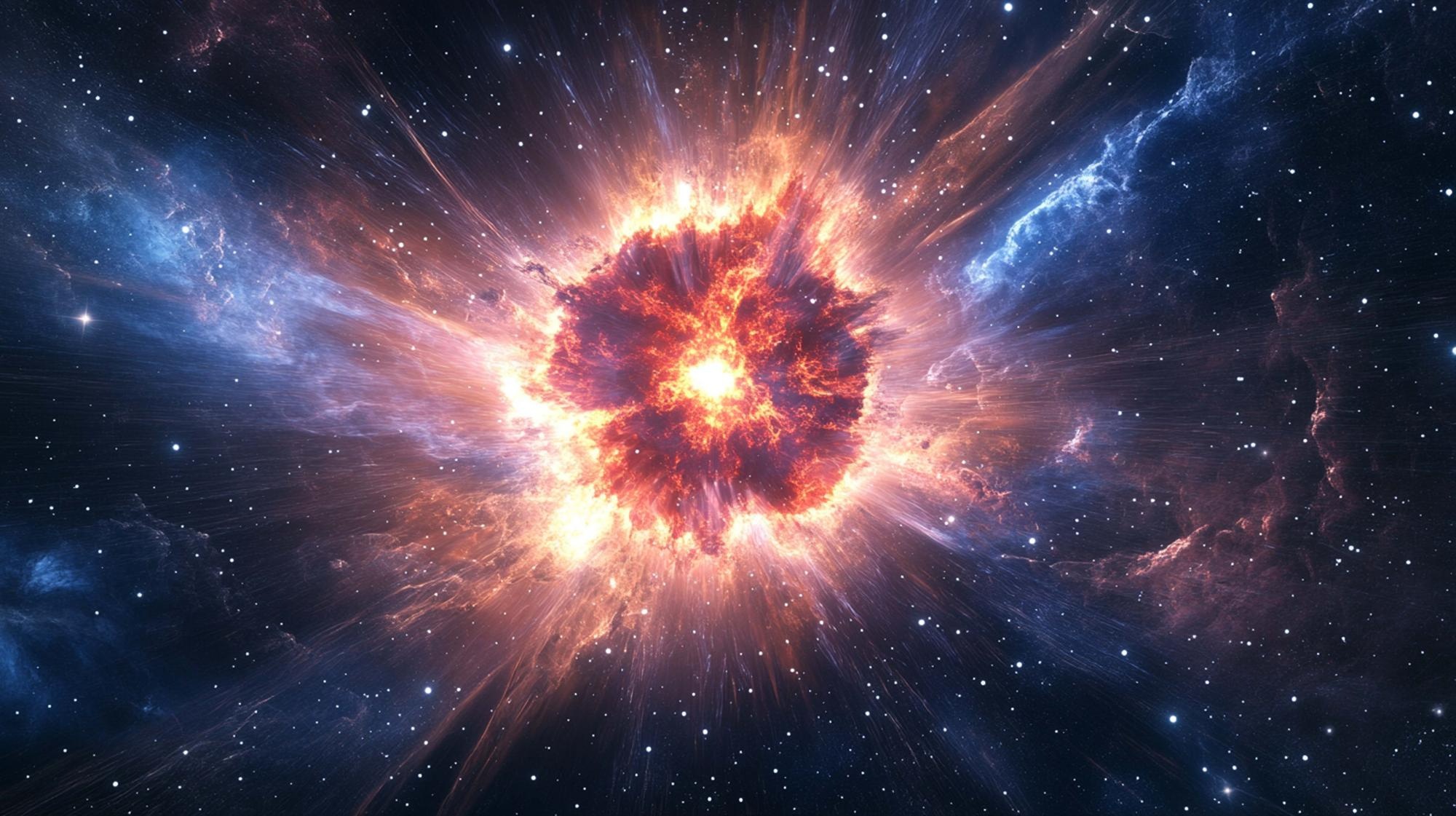 Colorful supernova explosion