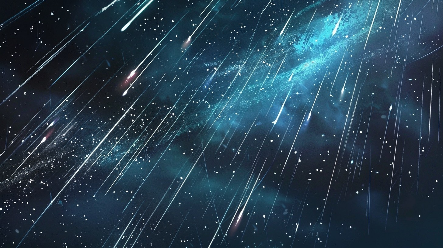 Meteor shower in the blue clouds