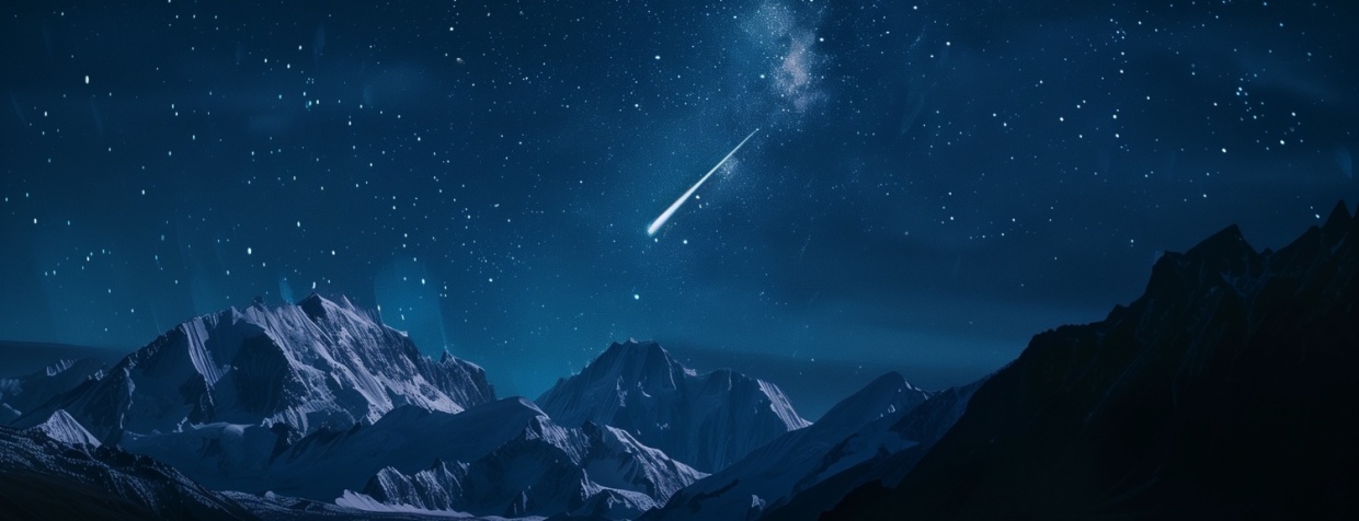 view of shooting star and the night sky