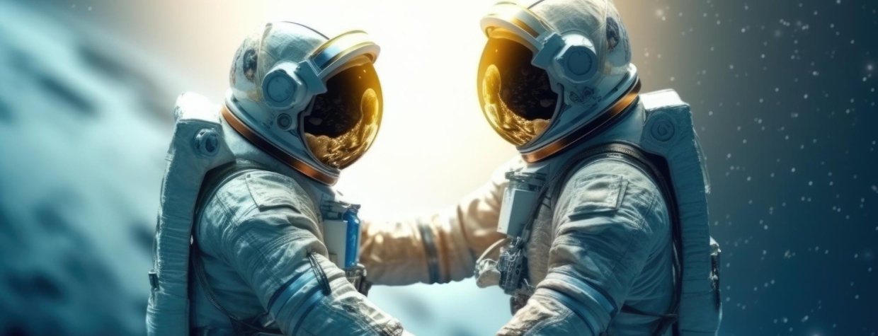 cute astronaut couple