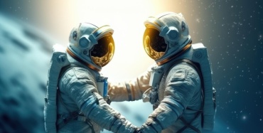 Adorabile coppia di astronauti.