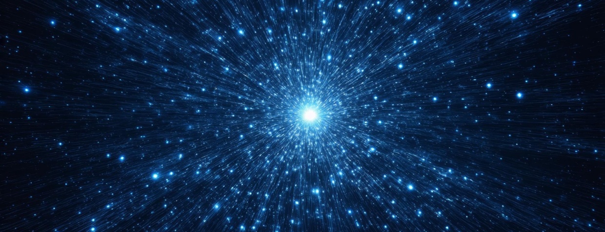 Bright white star in the night sky