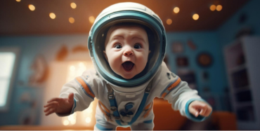 happy child astronaut