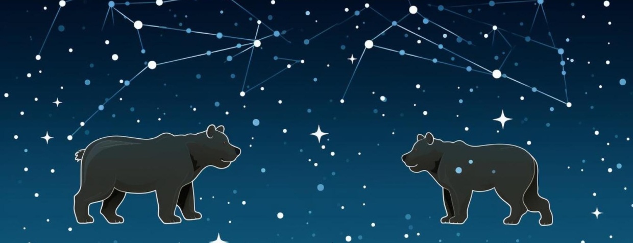 Big Dipper and Little Dipper as bears in the sky