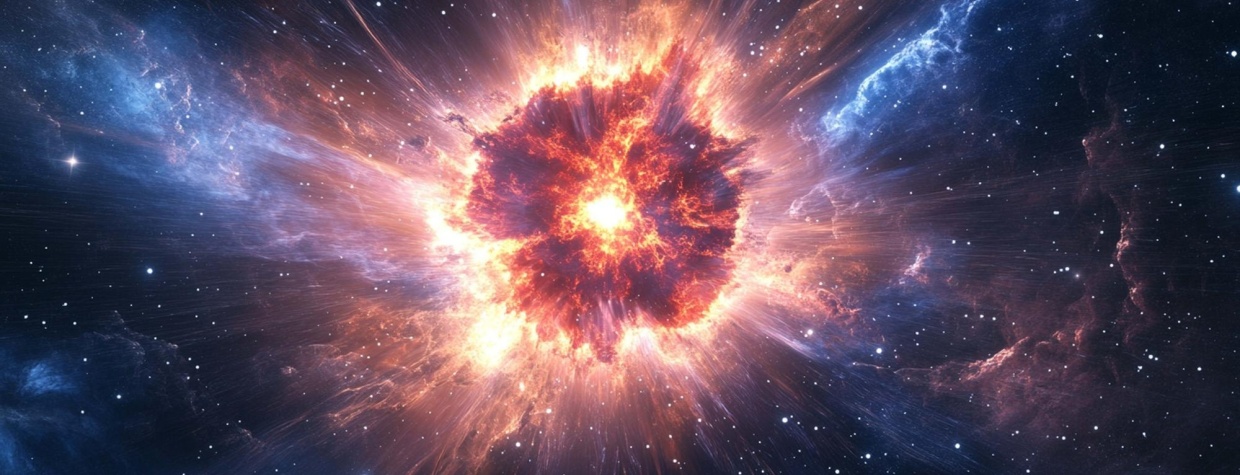 Colorful supernova explosion
