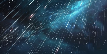Meteor shower in the blue clouds
