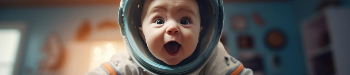 happy child astronaut