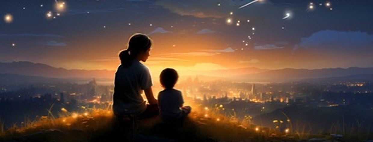 mum and child stargazing 