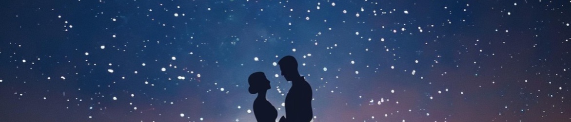 romantic couple watching night sky 