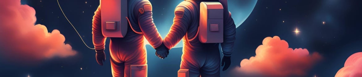 cute astronaut couple 