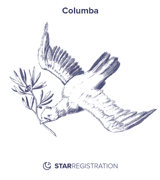 Starregistration.net adaption of a painting of Columba Constellation from Uranographia celestial atlas by Johannes Hevelius.