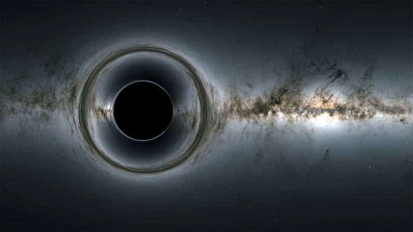 A Black Hole warping the Universe around it