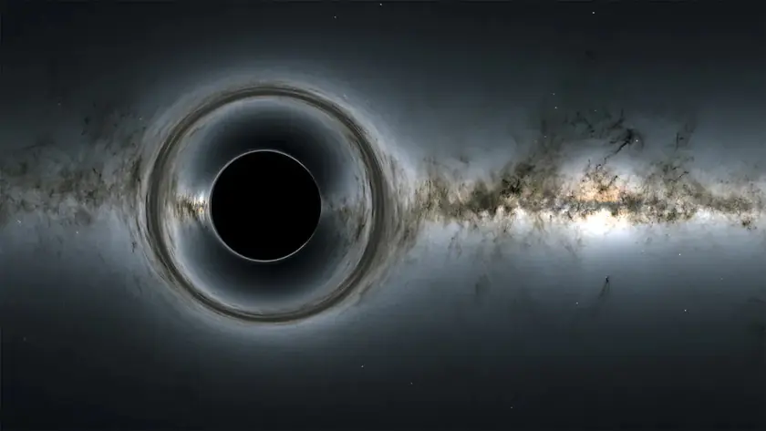 A Black Hole warping the Universe around it