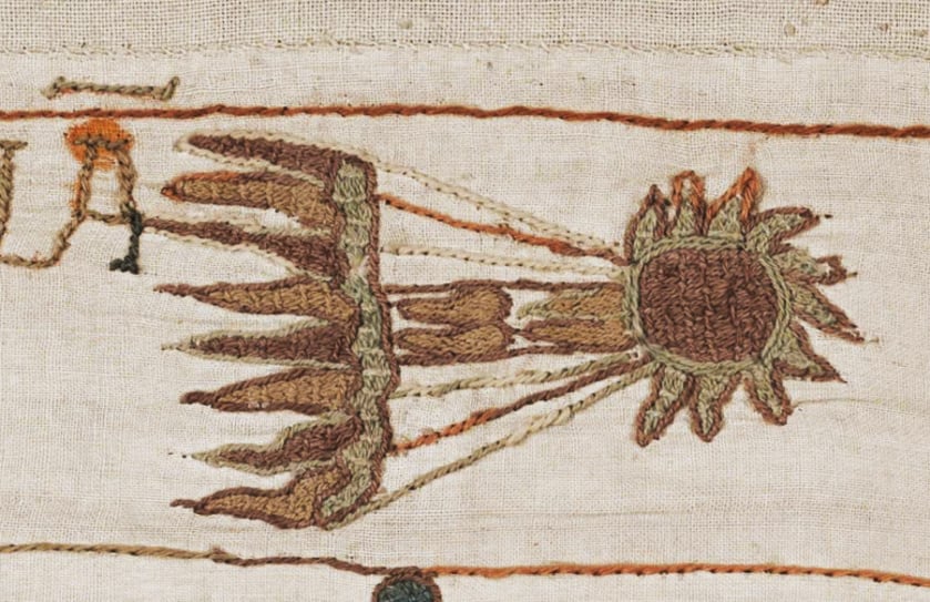 A fragments of Bayeux tapestry depicting the Halley's Comet