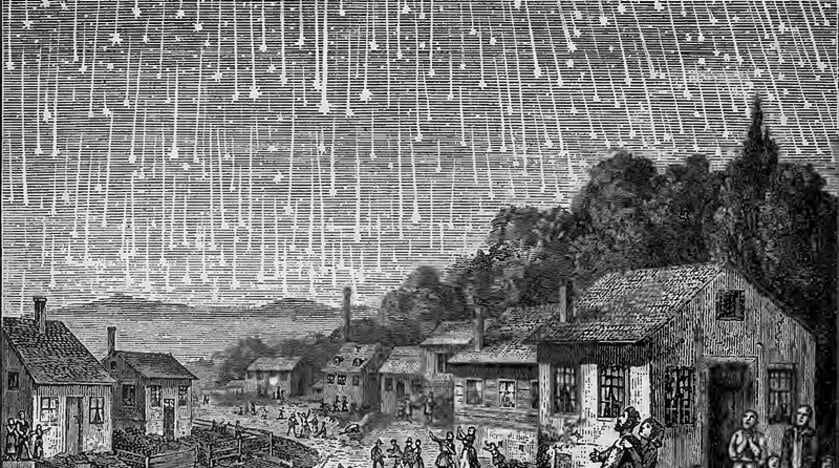 The most famous depiction of the 1833 Leonids