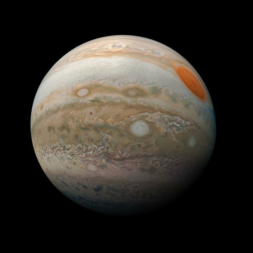 A telescope picture of Jupiter