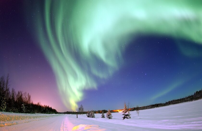 A photo of the Northern Lights in Alaska