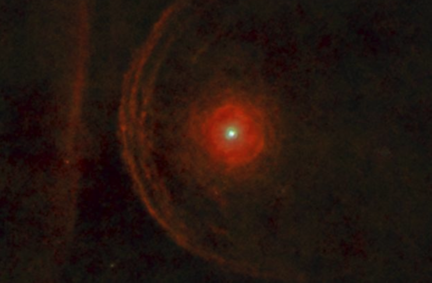 A photo of the star Betelgeuise taken with a telescope