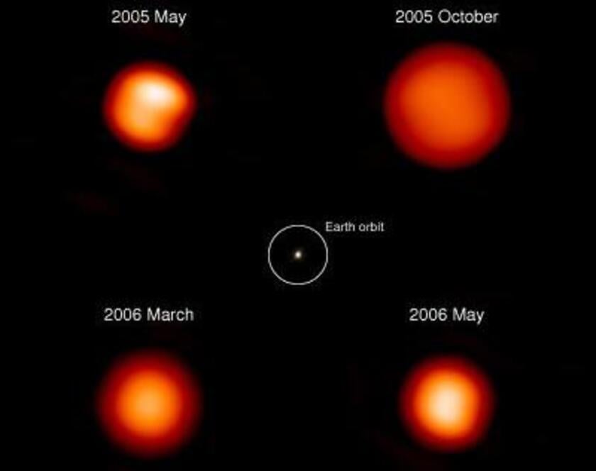 A star changing in brightness over a few months as seen through a telescope