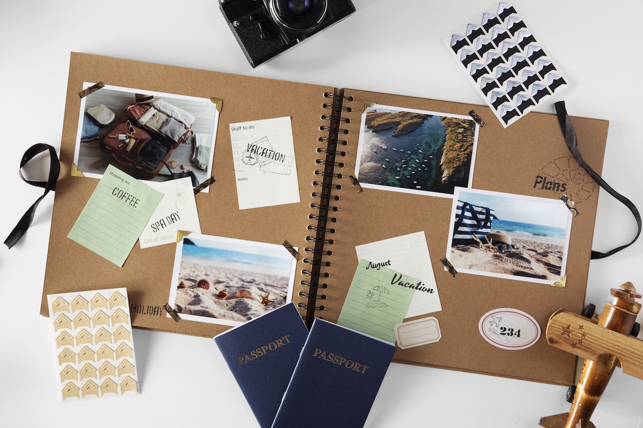 A travel scrapbook.
