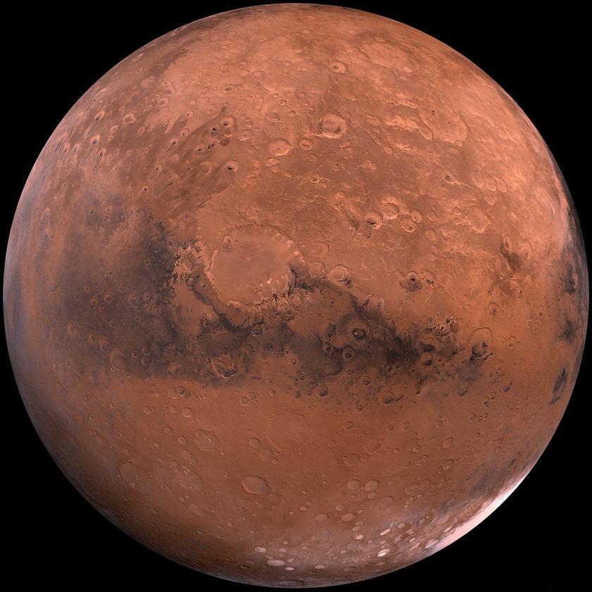 A telescope picture of Mars