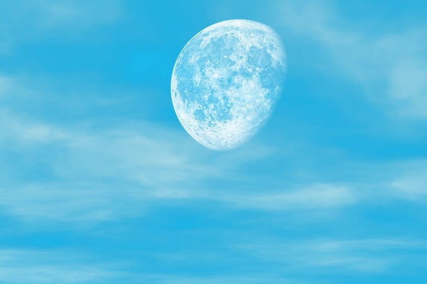 Blue Moon in a blue sky