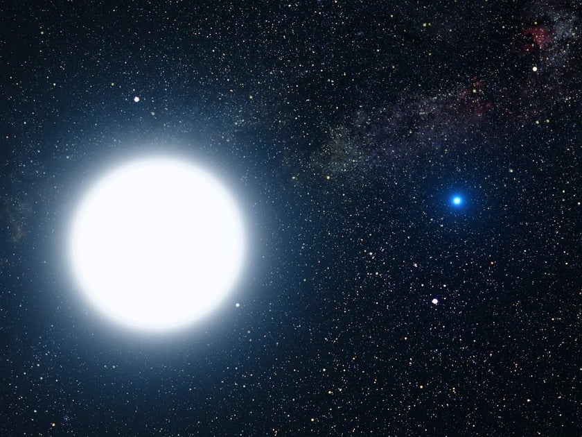 A white giant star shining very brightly