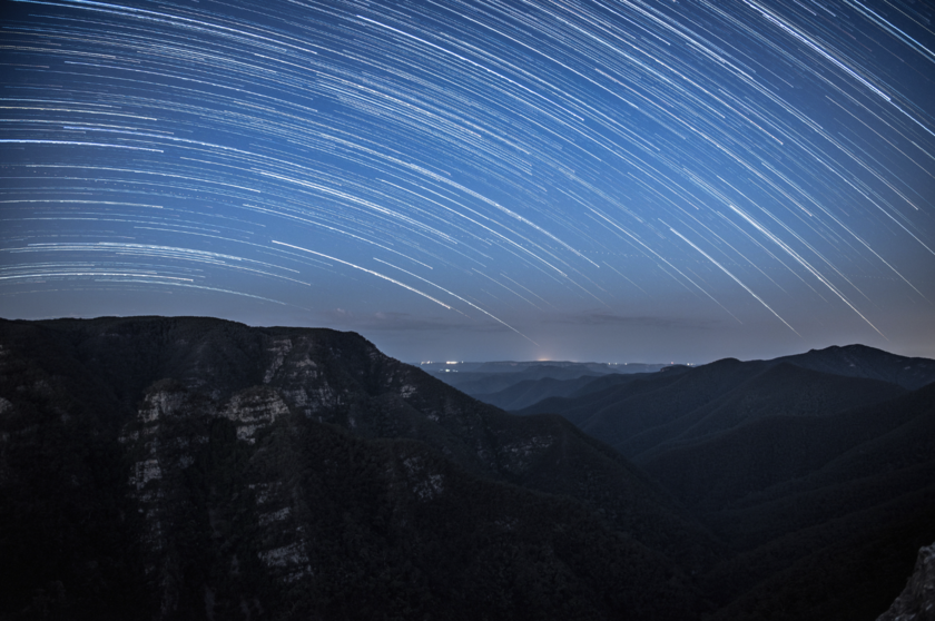 stars moving in the night sky